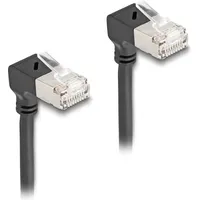 Delock RJ45 Netzwerkkabel Cat.6A S/FTP Slim 90° unten abgewinkelt zu RJ-45 (M)