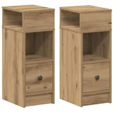 vidaXL Nachttische 2 Stk. mit Schublade Artisan-Eiche 25x31x66 cm