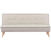 Mid.you Schlafsofa, Beige, Textil, Kiefer, vollmassiv, 3-Sitzer, 181x82x85 cm, Reach, Bsci, Liegefunktion, Rücken echt, Kinder- & Jugendzimmer, Jugendmöbel, Jugendsofas