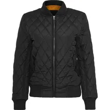 URBAN CLASSICS Damen Ladies Diamond Quilt Nylon t Steppjacke Jacke, Schwarz (Black 7), 38 ( Herstellergröße: M)