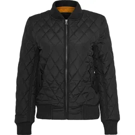 URBAN CLASSICS Damen Ladies Diamond Quilt Nylon t Steppjacke Jacke, Schwarz (Black 7), 38 ( Herstellergröße: M)