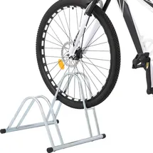 vidaXL Fahrradständer für 2 Fahrräder Freistehend Verzinkter Stahl