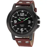 Eichmüller since 1950 Eichmüller Herrenuhr RE1006 schwarz-braun Lederband 45 mm