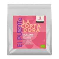 El Puente Kaffee La Cortadora Bio-Kaffeepads 18 Pads entkoffeiniert, Fair Trade, Bio, Handmade