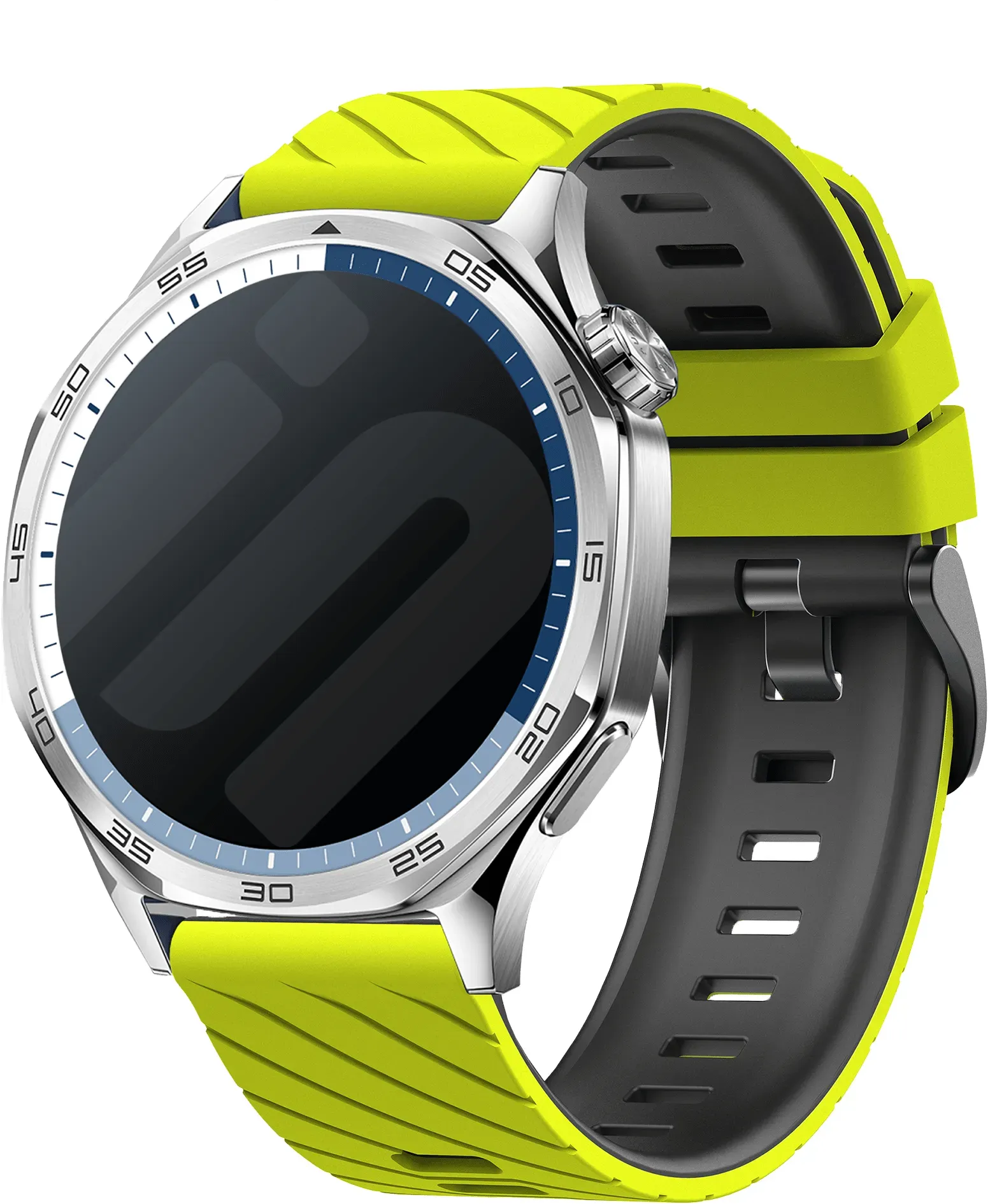 Strap-it Gard Pro Health 4 smartwatch Armband Silikon 'Sport' für Gard Pro Health 4 Smartwatch - Luchtend gelb/schwarz - Schnallenverschluss