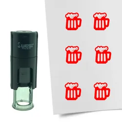 CombiCraft Selbstfärbender Stempel 'Bier' in der Farbe Rot, Ø10mm