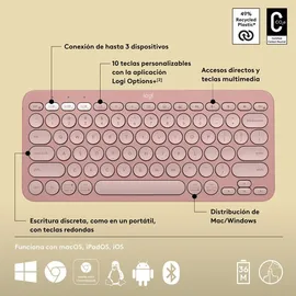 Logitech Pebble Keys 2 Funktastatur - Pink
