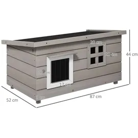 PawHut Katzenhaus 52 x 87 cm Grau/Schwarz/Weiß