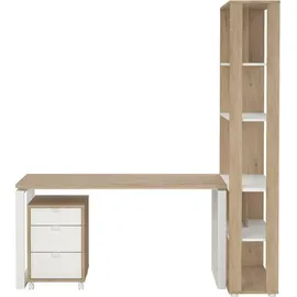 Dmora Eckschreibtisch Severine Eiche / Weiß