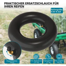 Wiltec Schlauch für Rasenmäherreifen 16 x 6,50 – 8