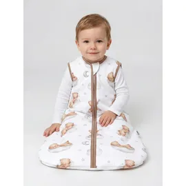 TupTam Baby Schlafsack 2,5 TOG – Warm, ärmellos, Wattiert" Gr. 92, weiß Bären auf Wolken/Weiß/Braun, Kinder Größe: 92-98 - 92-98