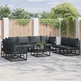 vidaXL Garten-Lounge-Set 8-tlg. schwarz