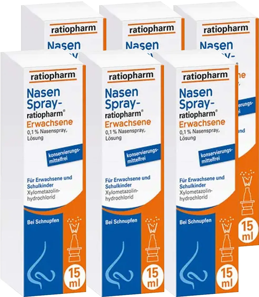 6er Set NASENSPRAY-ratiopharm Erwachsene kons.frei 15 ml (6x 15ml)