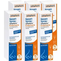 6er Set NASENSPRAY-ratiopharm Erwachsene kons.frei 15 ml (6x 15ml)