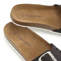 ELBSAND Pantolette Mule, offener Schuh, Sommerschuhe, Lederpantolette anthrazit