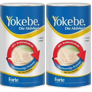 Yokebe Forte - Diätshake zur Gewichtsabnahme - 40% weniger Kohlenhydrate - glutenfrei, laktosefrei und vegetarisch - kalorienarmer Diät-Drink mit Proteinen - 500 g : 10 Portionen (Packung mit 2)