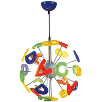 NÄVE Pendelleuchte Hängelampe Kinderkeuchte Spielzimmer bunt Buchstaben H 120