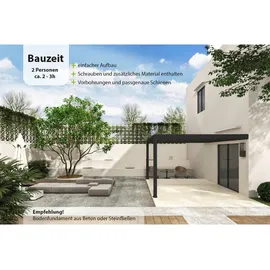 Weide Deluxe Pergola Voll Aliminium  3,6 x 4 m anthrazit