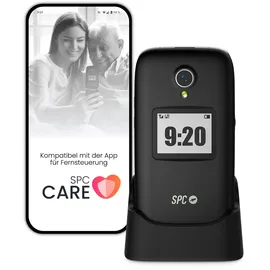 SPC Polaris - 4G Seniorenhandy mit großen Tasten und Notruftaste | Kompatibel mit App für Fernzugriff SPC Care (iOS & Android), GPS-Tracking und Sicherheitswarnungen | Schwarz