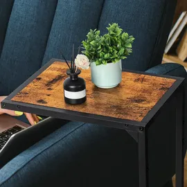 luxuskollektion 2er-Pack Beistelltische Holz-Metall C-Form Wohnzimmer