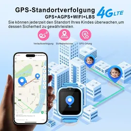 Onestyle SMW-Kids Smartwatch für Kinder mit LBS-Tracking, GPS, AGPS, 4G, SOS, HD Videoanruf, Kamera, 1,4" IPS-Farb-HD-Display , IPX7, schwarz