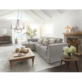 Home Affaire Ecksofa HOME AFFAIRE "Vintage L-Form", grau, B:284cm H:83cm T:165cm, 100%PES, Sofas, Ecksofa, 3-Sitzer Polsterecke im Landhausstil, mit abnehmbarer Husse
