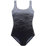 LASCANA Badeanzug, mit Batikprint und Shaping-Effekt, schwarz-weiß
