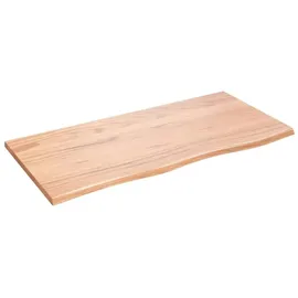 vidaXL Waschtischplatte Hellbraun 100x50x2 cm Massivholz Behandelt