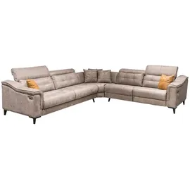 xlmoebel Robustes Graues Ecksofa Wohnzimmer L-Form Ledersofa Designer Couchen