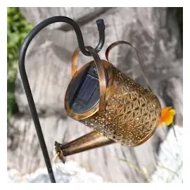 MARELIDA LED Solar Gießkanne Gartendeko H: 80cm Gartenstecker