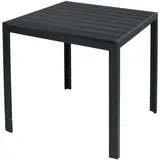 INDA-EXCLUSIV Non-Wood Gartentisch Aluminium anthrazit / schwarz 80x80cm