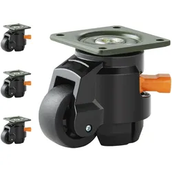 VEVOR 4er-Set Lenkrolle φ50,8mm Möbelrolle Höhenverstellbar Transportrolle 0,5 Tonnen Tragfähigkeit Schwerlastrolle aus Nylon Nivellierrolle Lastrolle Laufrolle für Holzregale Möbel Werkbänke