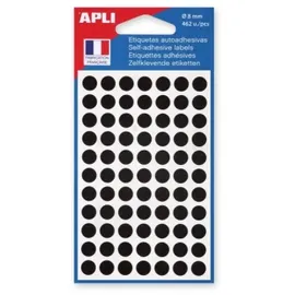 APLI Markierungspunkte Durchmesser 8 mm rund Schwarz 5 St.