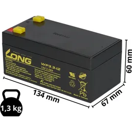 KungLong 2x 12V 3,3Ah kompatibel Steighilfe Scala S27 AGM VdS