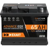 EXAKT Autobatterie 12V 65Ah ersetzt 60Ah 55Ah 54Ah 50Ah Starterbatterie