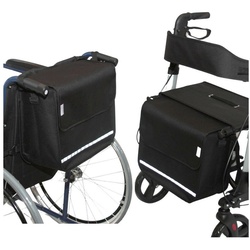 Seniori Gehstock SENIORI Rollator / Rollstuhl Tasche Rollatortasche Rollstuhltasche, 2F. Schwarz – Flex schwarz