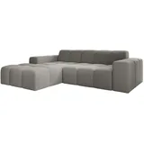 Juskys Sofa Merano Links - Ecksofa 3 Sitzer, Couch, in L Form, mit Ottomane, - Boucle-Gewebe in Grau