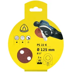 Klingspor PS 22 K Schleifmittel (Set) kletthaftend, 150 mm Lochform GLS51, SB-verpackt im Reiter