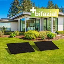Balkonkraftwerk Boden 900W / 800W black bifazial inkl. 224 kWh Speicher