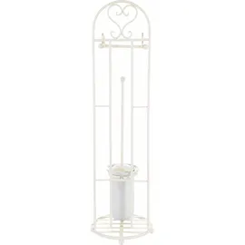 Ambiente Haus Toilettenpapierhalter AMBIENTE HAUS "Antik", weiß, B:21cm H:81cm, Eisen, Keramik, Toilettenpapierhalter, antikweiß