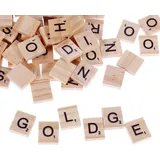 100 Stück Scrabble Buchstaben Holz Buchstabe Fliesen zum Spielen, Lesen für Vors
