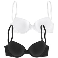 PETITE FLEUR Push-up-BH Damen schwarz+weiß Gr.80A