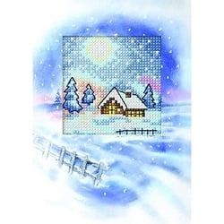 Stick-Grußkarte "Winterlandschaft"