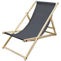 ECD Germany Liegestuhl klappbar aus Holz 52x83x117 cm, Gartenmöbel,