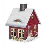 Räucherhaus Metall Wintermotiv NEU 8x10x7cm Rauchhütte Räucherofen Schneeszene