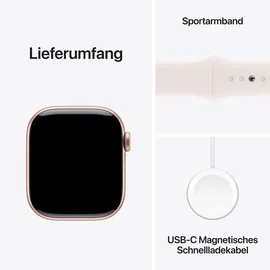 Apple Watch Series 10 GPS + Cellular 42 mm Aluminiumgehäuse roségold Sportarmband blassrosa S/M