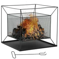 Outsunny Feuerschale modern Feuerkorb rechteckig Feuerstelle für Garten Camping