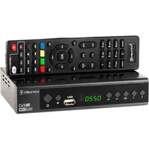 Cabletech DVB-T/C HEVC H.265 10bit Auflösung 1920x1080 Pixel Programmierung Aufnahme automatische Suche Ram Kanäle 512 MB DDR2