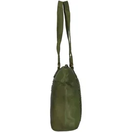 GREENLAND Femi & Nine Schultertasche Leder Grün