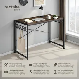Tectake tectake® Schreibtisch Paterson klappbar, 102x51x77cm - Gr.: onesize